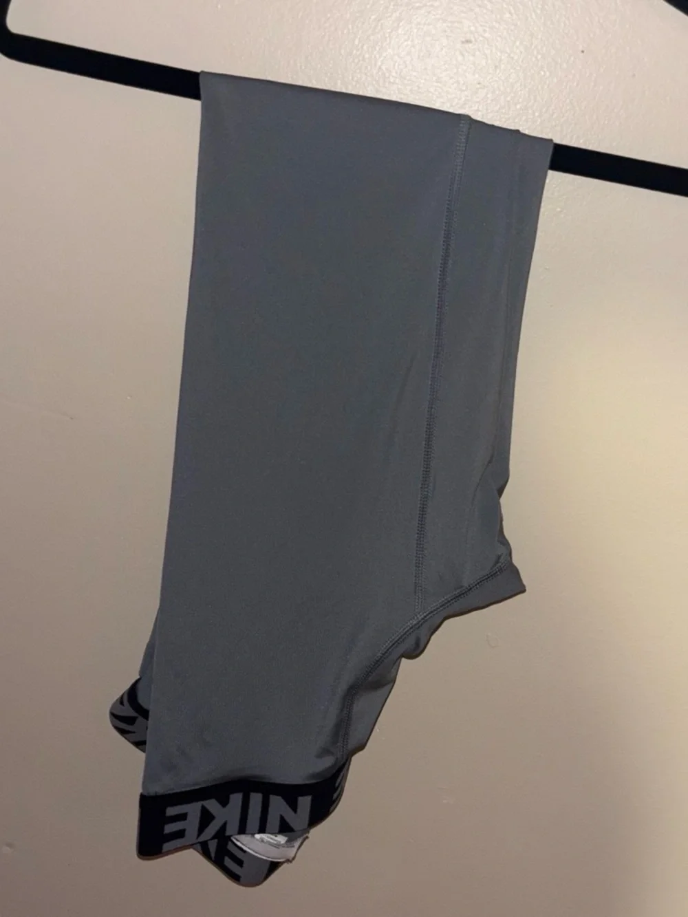 Nike Gray Performance Leggings with Logo Waistband